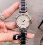 Cartier Ballon Bleu de 36mm Quartz Watch Black Ceramic & Silver